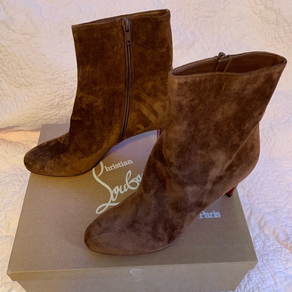 Christian Louboutin Shoes - Christian Louboutin brown suede booties.
